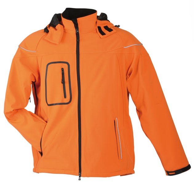 Pánská softshellová bunda JN1000 výprodej oranžová (sleva 40%)